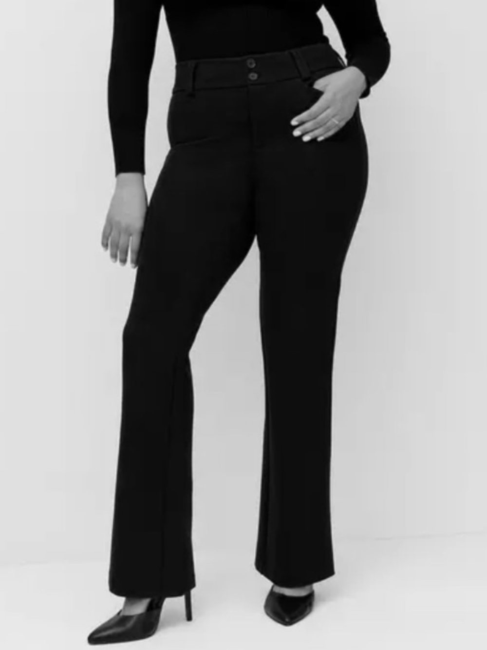 Torrid Studio Black Luxe Trouser Bootcut Ponte Knit Stretch Pant - Sz-18R